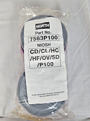 #ad North 7583P100L Replacement Respirator Cartridge Organic Vapor Acid Gas P100 $14.95