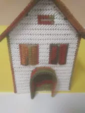 Hand Made Needle Point Cottage Facial Tissue Holder