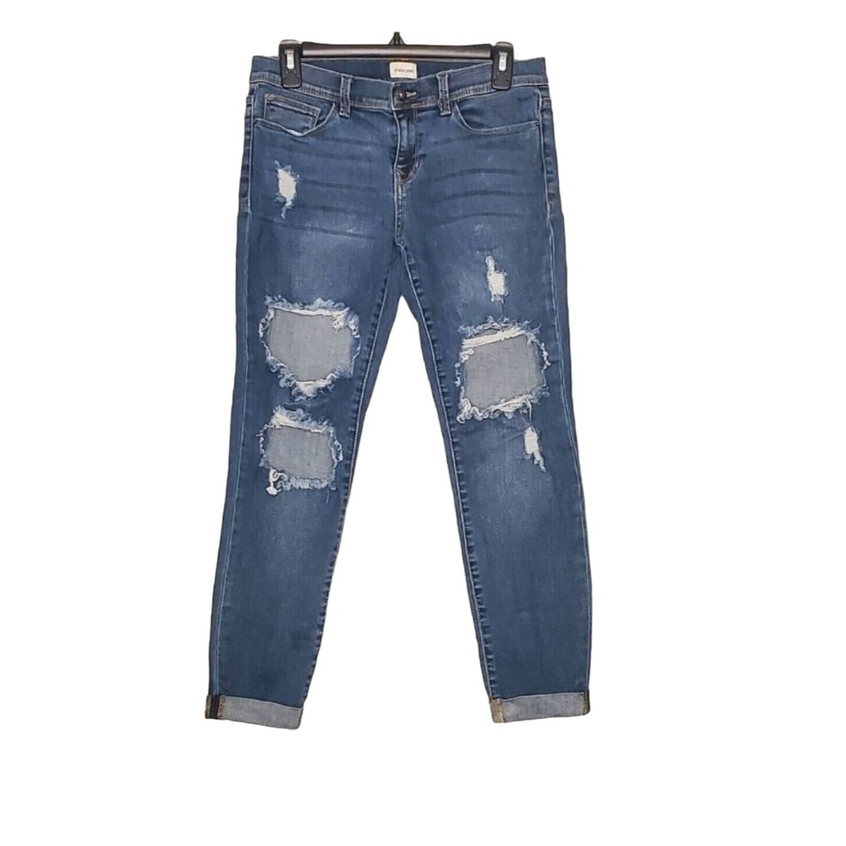 Sneak Peek Sexy Boyfriend Jeans Distressed Ripped Size Blue