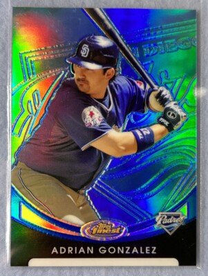 2010 Topps Finest Blue Refractor /299 Adrian Gonzalez #41 Padres