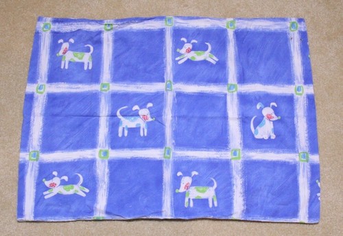 Pillowcase Puppy Dog Blue Westpoint Stevens Combed Cotton Standard Size - Picture 2 of 9