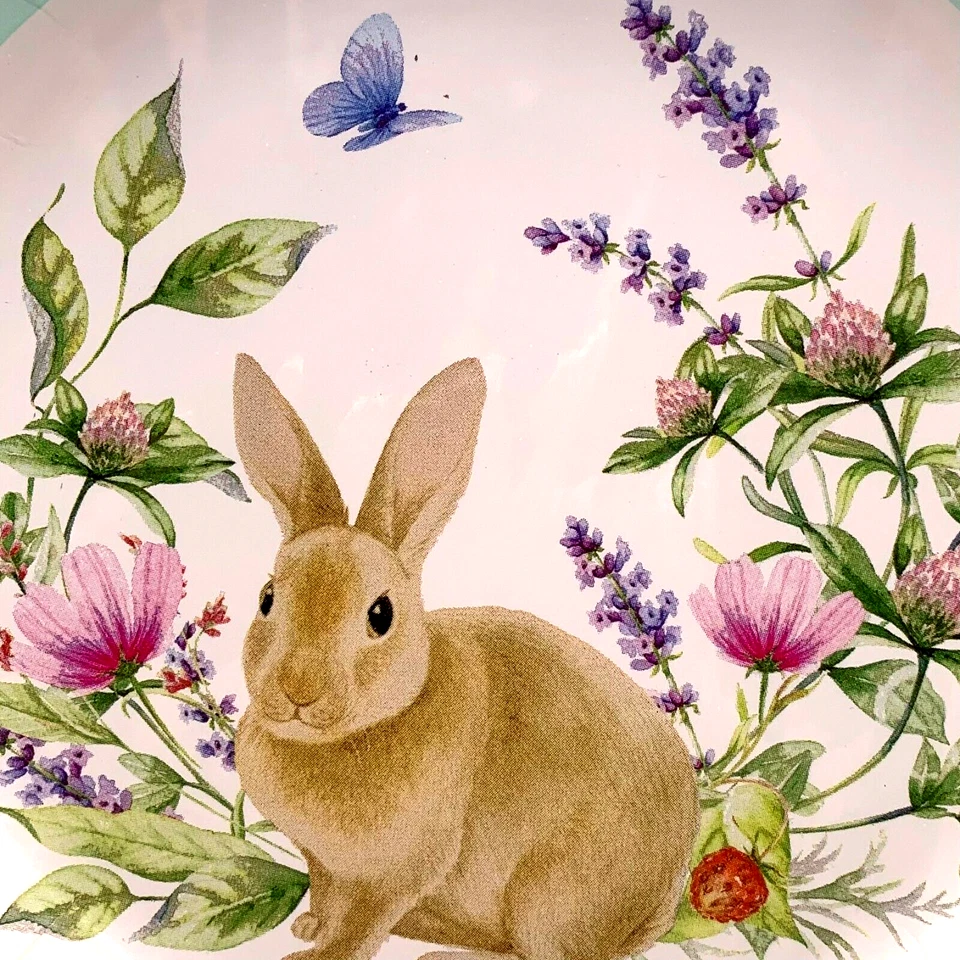 Easter Bunny Rabbit Dinner Dessert Paper Plates Set Of 7 Creative Converting - Image 3 of 4