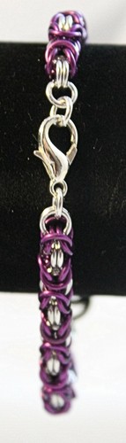 Handmade Purple Byzantine Double Heart Infinity Bracelet Made in USA - Picture 3 of 3
