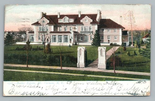 Bailey Estate Mansion House MT. VERNON NY Westchester County Antique UDB 1908 - 第 1/2 張圖片