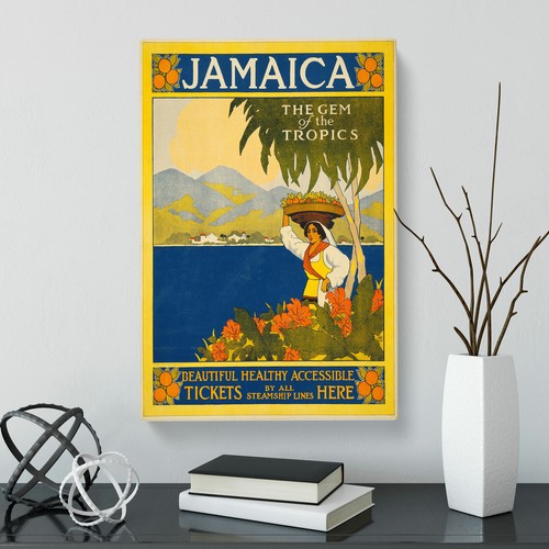 Quadro vintage da viaggio Giamaica arte da parete arte da parete incorniciata stampa poster immagine - Foto 4 di 6