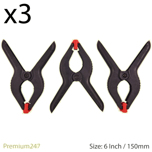 3x Heavy Duty Spring Clamps Large 6in 150mm Plastic Vice Grips Quick Grip Clip - Picture 6 of 6