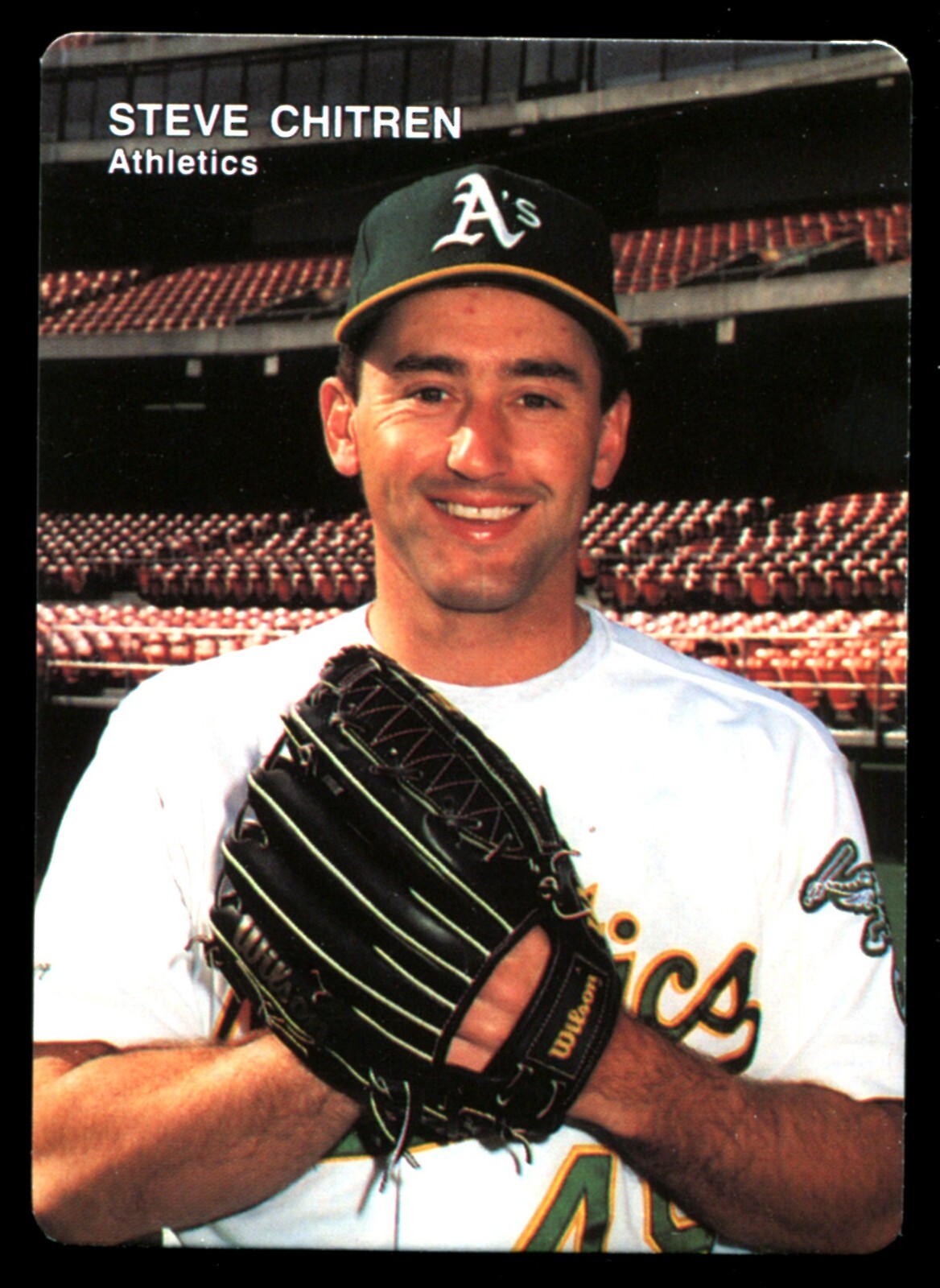 1991 Mothers Cookies STEVE CHITREN OAKLAND ATHLETICS A'S #27