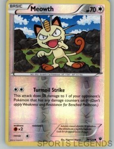 2016 pokemon Fates Collide reverse holo Meowth 74/124