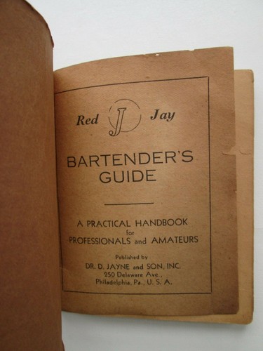 Red Jay Bartender's Guide: A Practical Handbook by Dr. D. Jayne & Sons c.1930's - Foto 4 di 12