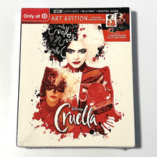 Disney's Cruella (4K Ultra HD + Blu-ray + Digital Code) Emma Stone **BRAND NEW**