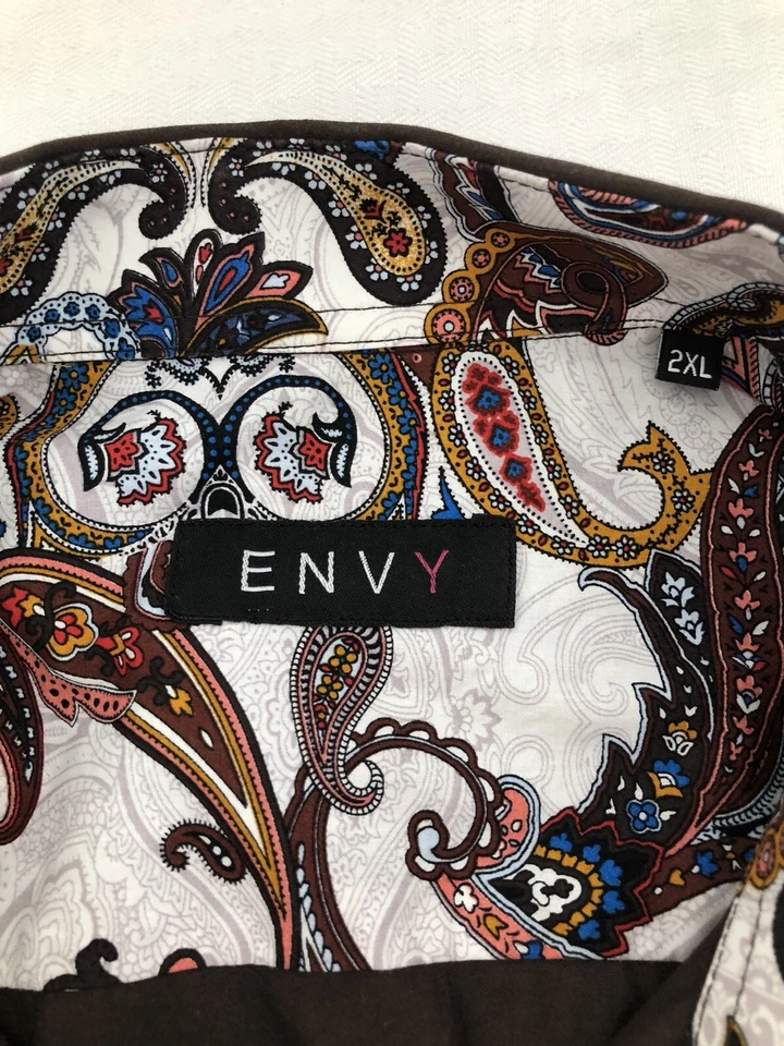 Camisa de vestir Envy Evolution para hombre talla 2XL abotonada LS puños abatibles moda Foto 4 de 4