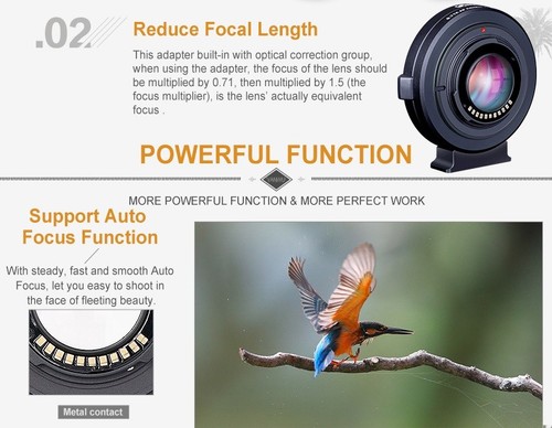 Commlite Reduce Auto Focus adapter for Canon EOS EF to micro 4/3 MFT camera - Picture 10 of 12