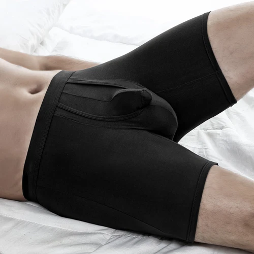 Herren Unterwäsche Dual Beutel Koffer Trennung Beutel Ausbuchtung Verbessernde Boxershorts - Bild 9 von 19