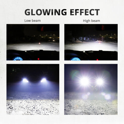 2Pcs H1 LED Headlight High/Low Beam Bulbs Kit 6000K Bright White - Foto 4 di 12
