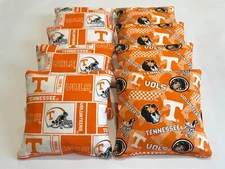 8 CORN HOLE BEAN BAGS TENNESSEE VOLUNTEERS TAILGATE BAG TOSS GAME SMOKEY