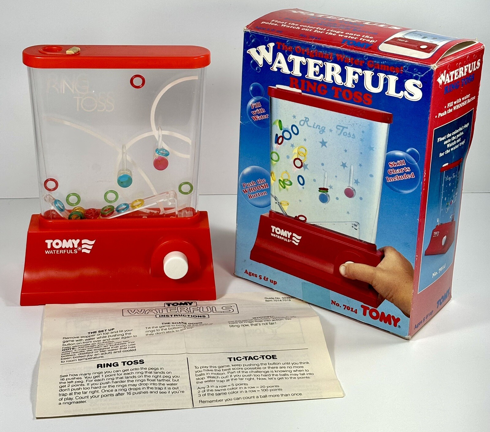 Vintage Original Red 1987 Tomy Waterfuls Ring Toss *No Stopper* Tested