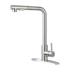 Brushed Nickel Kitchen Sink Faucet Single Handle with Pull Down Sprayer  Cover