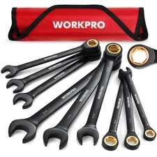 WORKPRO 9PCS Anti-Slip Ratcheting Combination Wrench Sets SAE 1/4"-3/4" 72-Teeth