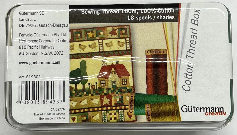 Gutermann Multipack 100% Cotton Thread, 18 x 100m Spools In Plastic Holder - image 3 of 4