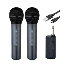 【NEW】HEIKUDING 2 WIRELESS MICROPHONES, PLUG & PLAY W/ ADJUSTABLE VOLUME & ECHO..