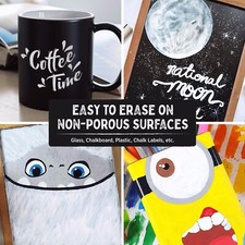 White Chalk Markers 3 Pack  - White Dry Erase Marker Pen for Blackboard, Chal