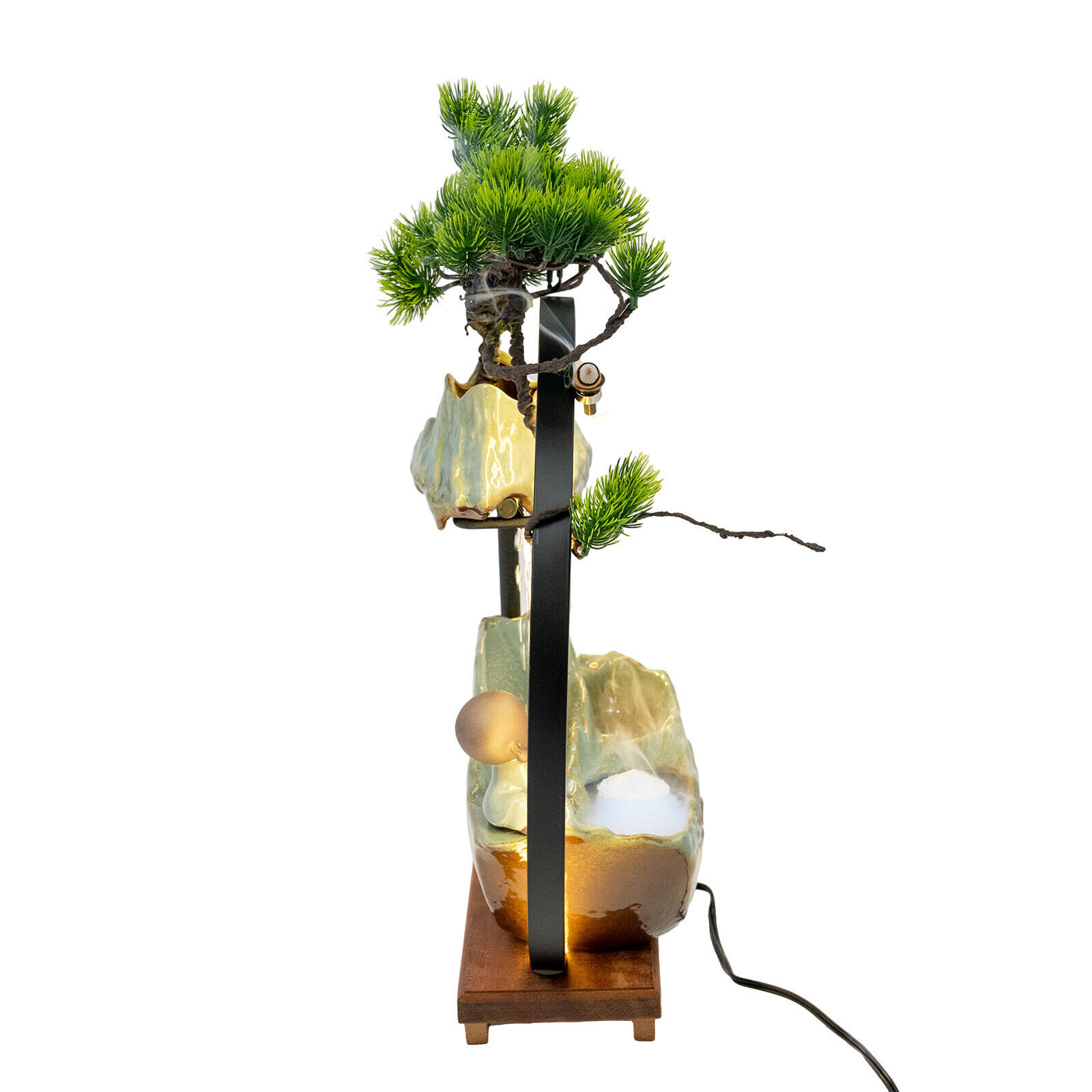 Corded Electric Desktop Fountain with Water Pump Home Decor Indoor Ornament US