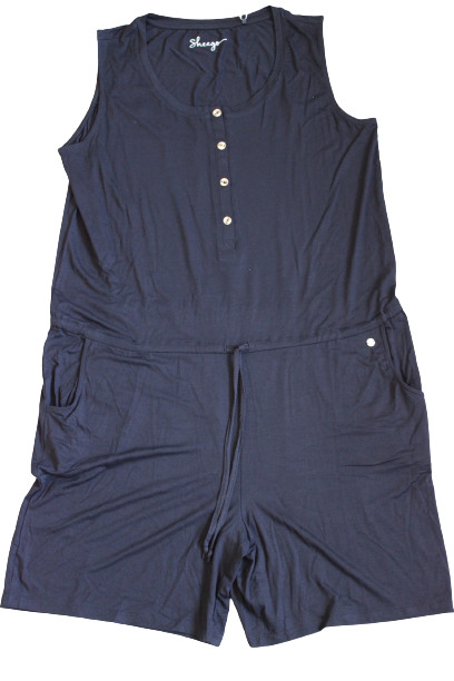 Sheego Damen Jumpsuit Schwarz große Größen Overall Einteiler Strand Sommer 