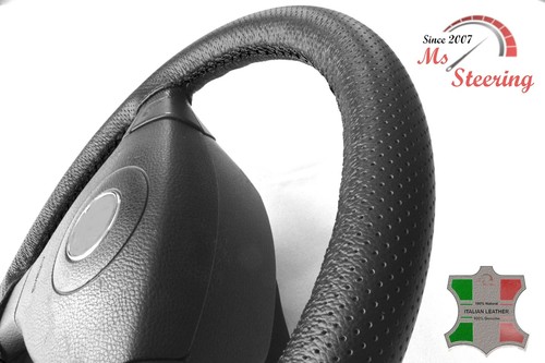 FOR GENESIS G80 SPORT 18-18 BLACK PERF LEATHER STEERING WHEEL COVER BLACK STIT - Picture 2 of 6