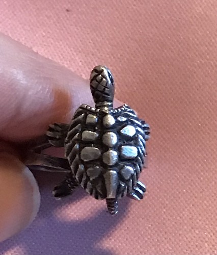 Vintage Sterling Silber Schildkröte Ring Kopf, Schwanz, Beine bewegen Gr. 4,5 Kindergröße 925 - Bild 2 von 11