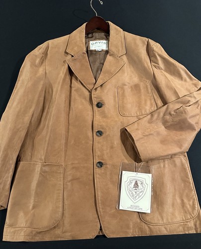 Cappotto giacca uomo Orvis Lone pelle pino nuovo con etichette! Cognac taglia 46 - Foto 10 di 10