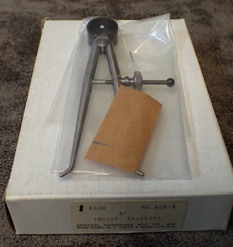 404-4 GENERAL TOOLS 4" Inside Spring Caliper, Solid Nut, Round Leg (BN166)