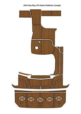 2010 Sea Ray 370 Swim Platform Cockpit Pad Boat EVA Foam Faux Teak Floor Mat-