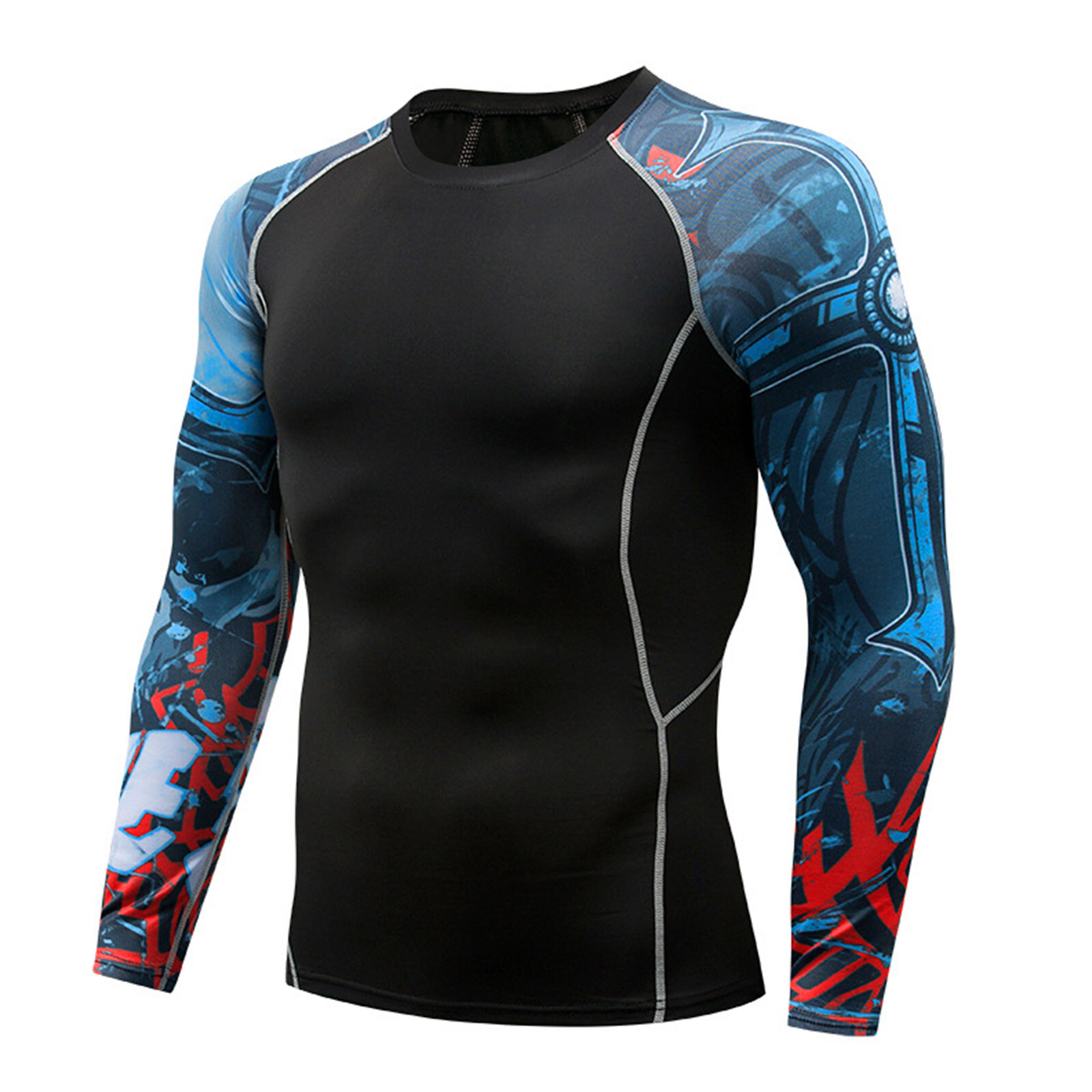 Men's Long Sleeve Compression Shirt UPF 50+ UV Sun Protection Athletic