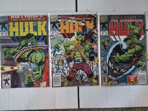 DREI 1992 ""DER UNGLAUBLICHE HULK"" VINTAGE COMICS (KRIEG UND STÜCKE GESCHICHTE)