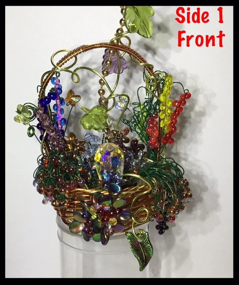 Ventilador de techo artesanal cesta de flores tirador hecho con Swarovski dorado claro Foto 3 de 4