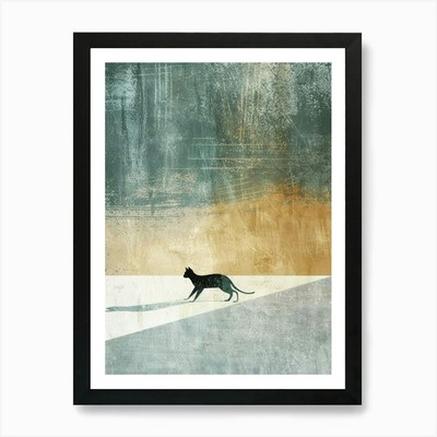 Schatten einer Katze Kunstdruck gerahmt Wandbild Poster Leinwanddruck Bild