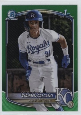 2025 Bowman Chrome Prospects Green Refractor /99 Warren Calcano Calcaño 7c7
