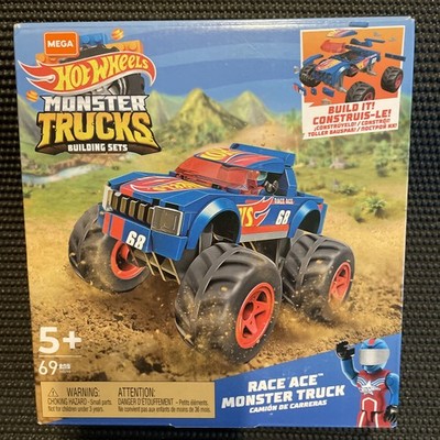 Mega Hot Wheels Monster Trucks Race Ace Building Set New Retired