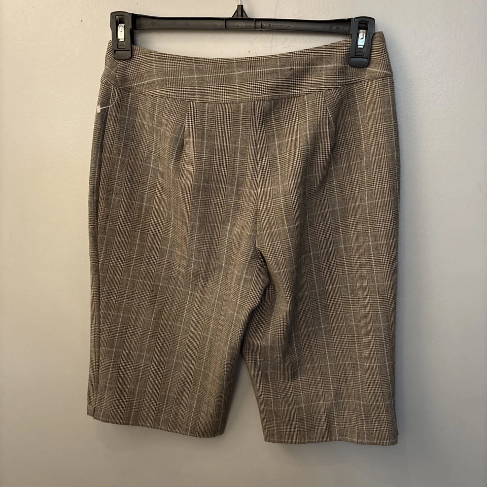 Bermudas informales a cuadros beige vintage Pantology para mujer ropa de carrera talla 8 Y2K Foto 2 de 4