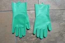 Silicone Rubber Dishwashing Kitchen Bathroom Pet Bath Cleaning Waterproof Gloves