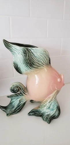 Vintage Hull American Art Pottery Fish Vase, Ebb Tide