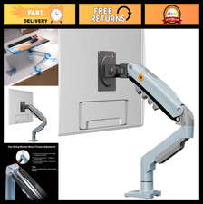 Adjustable Monitor Mount for 17-30" Screens, Tilt  Swivel Desk Stand, Lake Blue