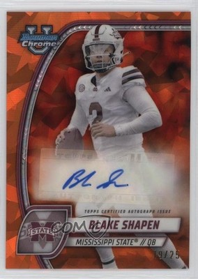 2024 Bowman U Chrome Sapphire Prospect Orange 19/25 Blake Shapen Auto 3hd