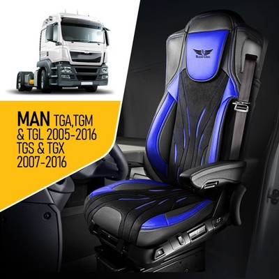 Sitzbezug passend für MAN TGX ab 2007-2016 Schwarz Blau 749S13