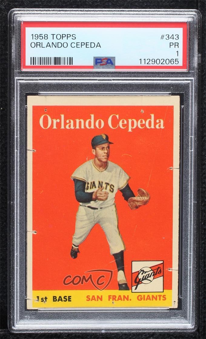1958 Topps Orlando Cepeda #343 PSA 1 HOF 02kp