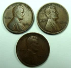 1910 1911 1914 VF BETTER DATE LINCOLN CENTS, FREE SHIPPING