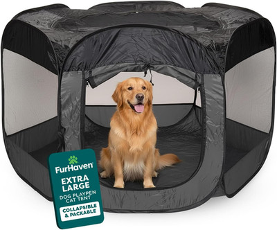 Soft-Sided Dog & Cat Playpen, Portable Foldable Indoor & Outdoor Pet Playpen wit