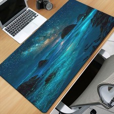 1pc Large Non-Slip Rubber Base Computer Mouse Pad - Ocean-Themed Design Printed