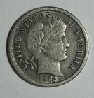 1912 P Barber Dime 90% Silver US Coin XF Full Liberty Original Uncleaned