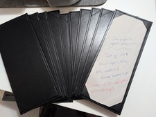 10 NEW Black Leather Like Covers 4.25"x10.75" Single Page Wine List, Menu, Etc.